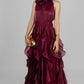 VESTIDO GALA VOLANTES