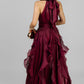 VESTIDO GALA VOLANTES