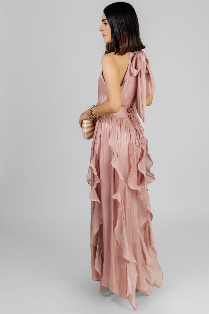 VESTIDO GALA VOLANTES