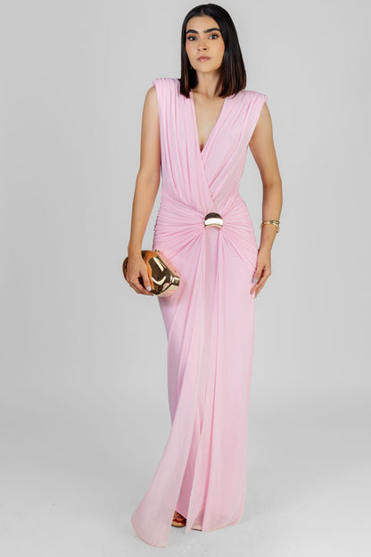 VESTIDO DRAPEADO ROSA