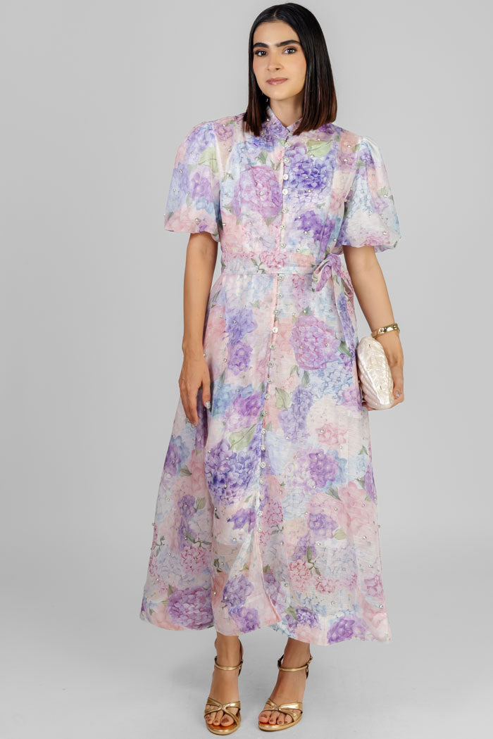 VESTIDO MIDI FLORAL ELEGANTE