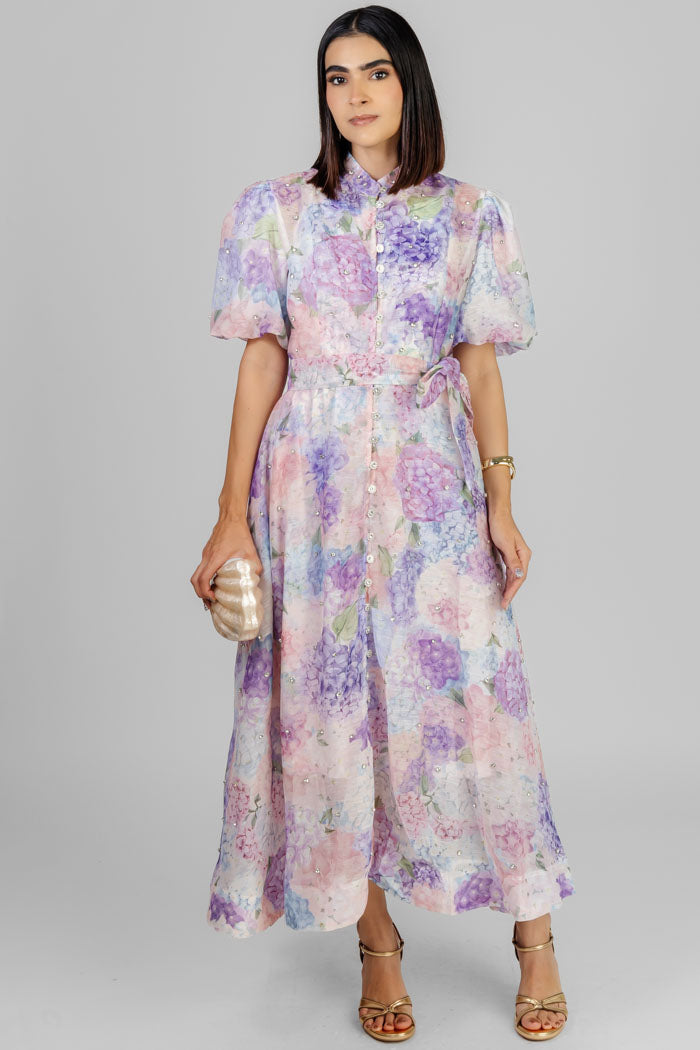VESTIDO MIDI FLORAL ELEGANTE