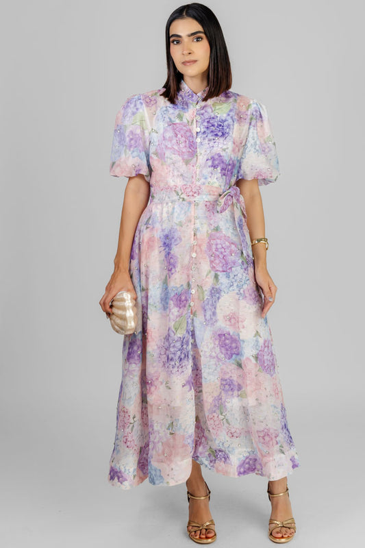 VESTIDO MIDI FLORAL ELEGANTE