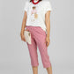 PANTALON CAPRI CUADROS ROJOS