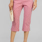 PANTALON CAPRI CUADROS ROJOS