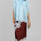 BLUSA CELESTE CON LAZO