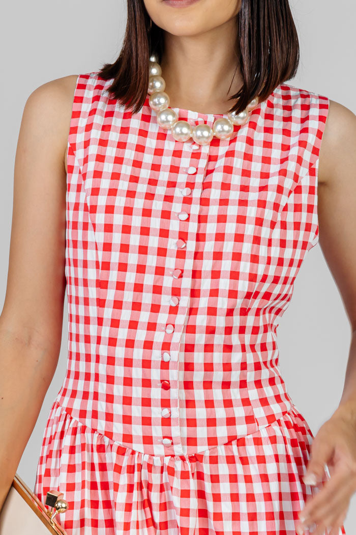 VESTIDO MIDI CUADROS VICHY
