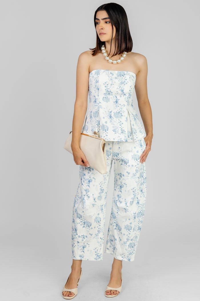 CONJUNTO ESTAMPADO AZUL ELEGANTE
