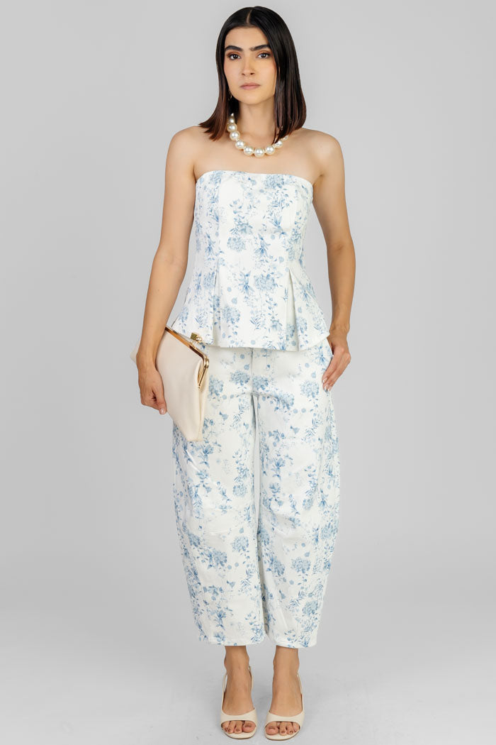 CONJUNTO ESTAMPADO AZUL ELEGANTE