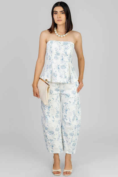 CONJUNTO ESTAMPADO AZUL ELEGANTE
