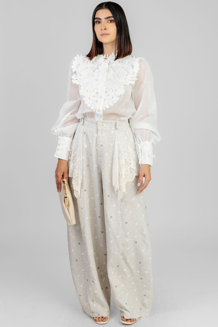 PANTALON CULOTTE ESTAMPADO BEIGE