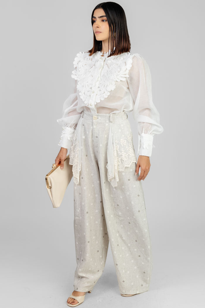 PANTALON CULOTTE ESTAMPADO BEIGE
