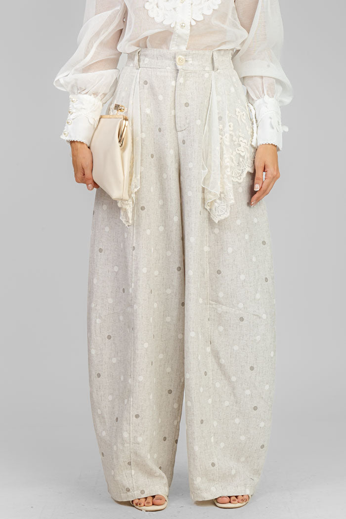 PANTALON CULOTTE ESTAMPADO BEIGE