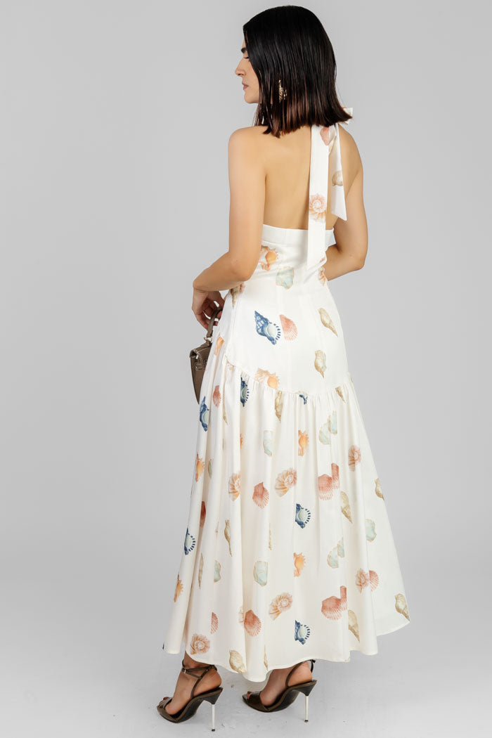 VESTIDO MIDI ESTAMPADO CONCHAS