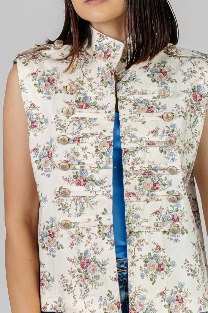 CHALECO ESTILO MILITAR FLORAL