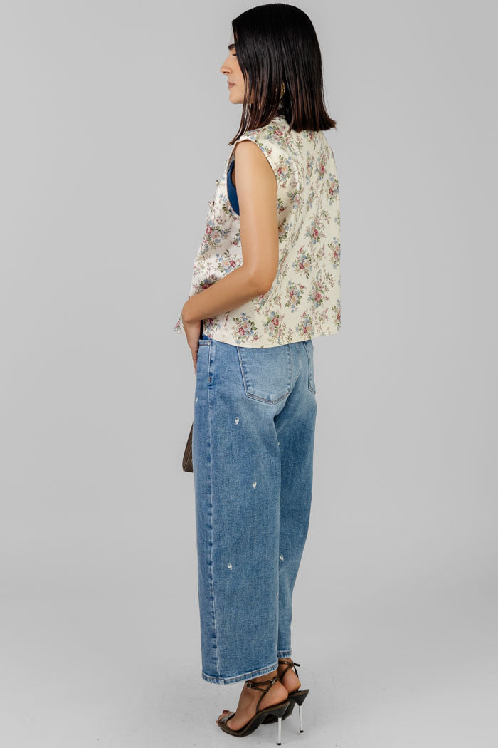 CHALECO ESTILO MILITAR FLORAL