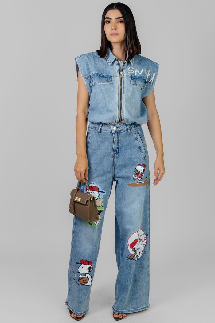 CONJUNTO DENIM CARTOON