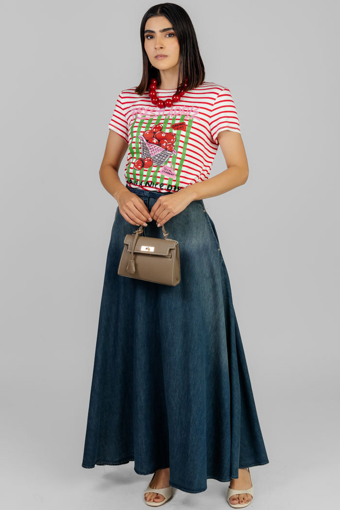 FALDA LARGA EN DENIM