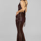 VESTIDO LARGO BRONCE AJUSTADO
