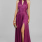 VESTIDO LARGO PLISADO ESCOTE