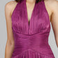 VESTIDO LARGO PLISADO ESCOTE