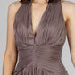 VESTIDO LARGO PLISADO ESCOTE