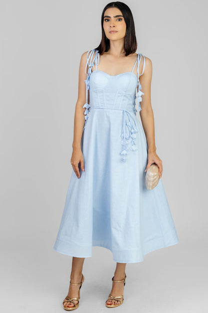 VESTIDO CELESTE ESTILO CORSET