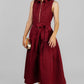 VESTIDO MIDI VINO ESTRUCTURADO