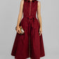 VESTIDO MIDI VINO ESTRUCTURADO