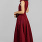 VESTIDO MIDI VINO ESTRUCTURADO