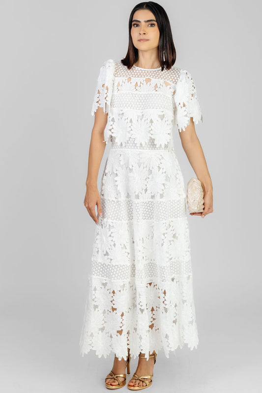VESTIDO BLANCO EN ENCAJE