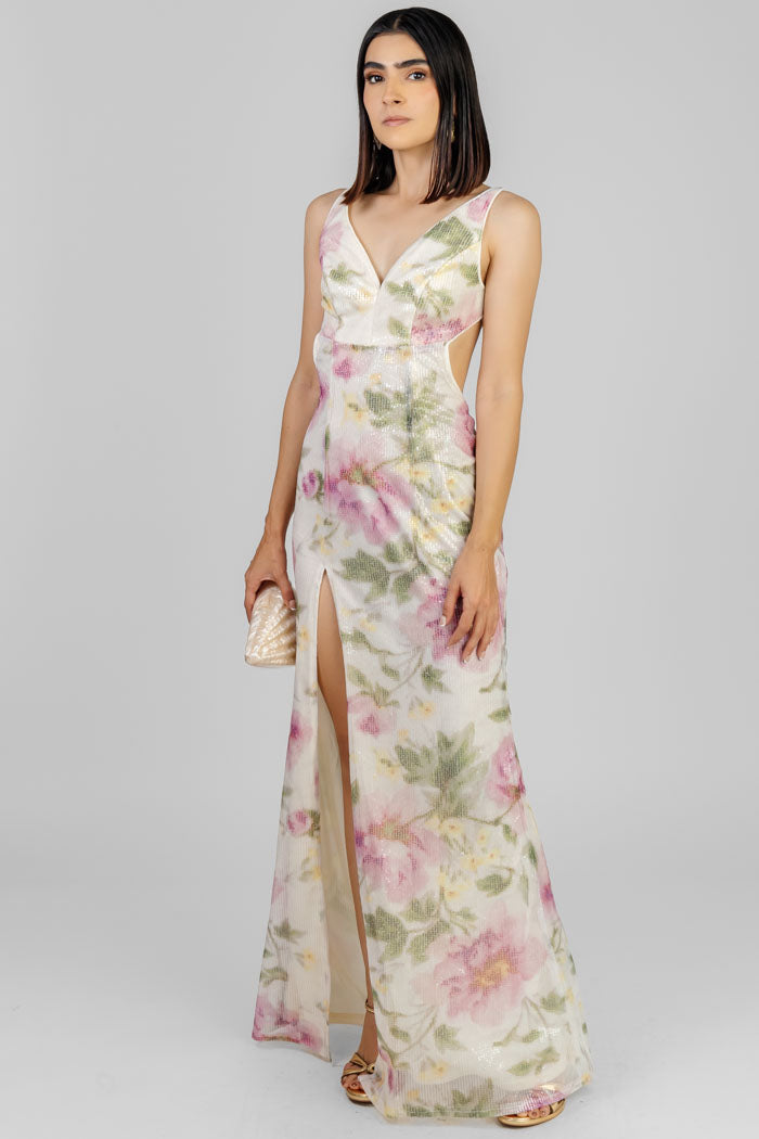 VESTIDO LARGO FLOREADO