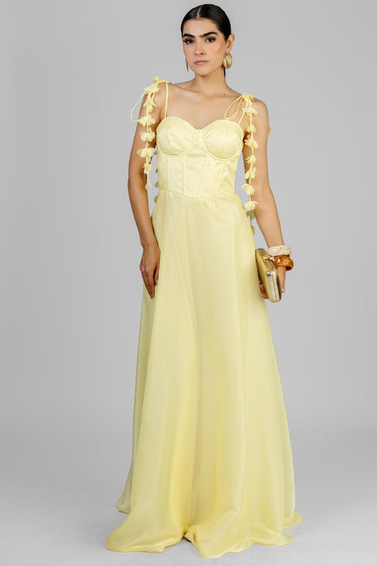VESTIDO LAZOS FLORES