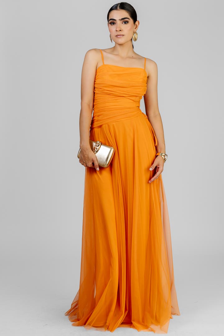 VESTIDO TUL DRAPEADO