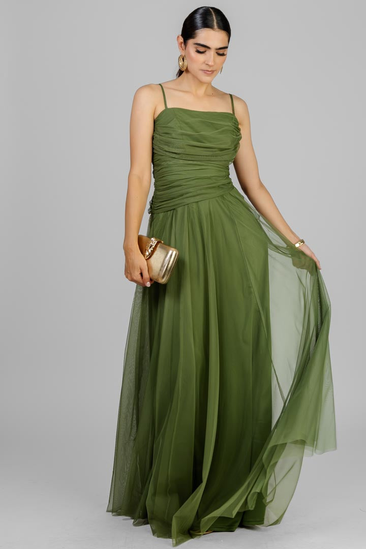 VESTIDO TUL DRAPEADO