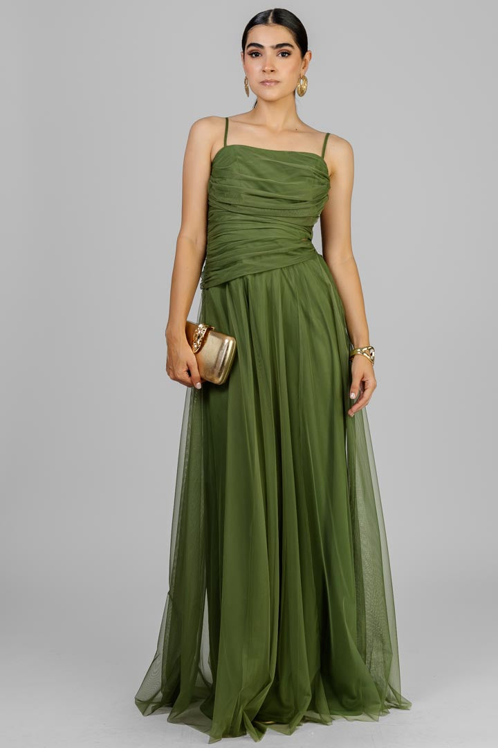 VESTIDO TUL DRAPEADO