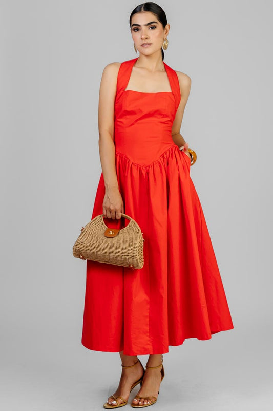 VESTIDO HALTER ALGODON