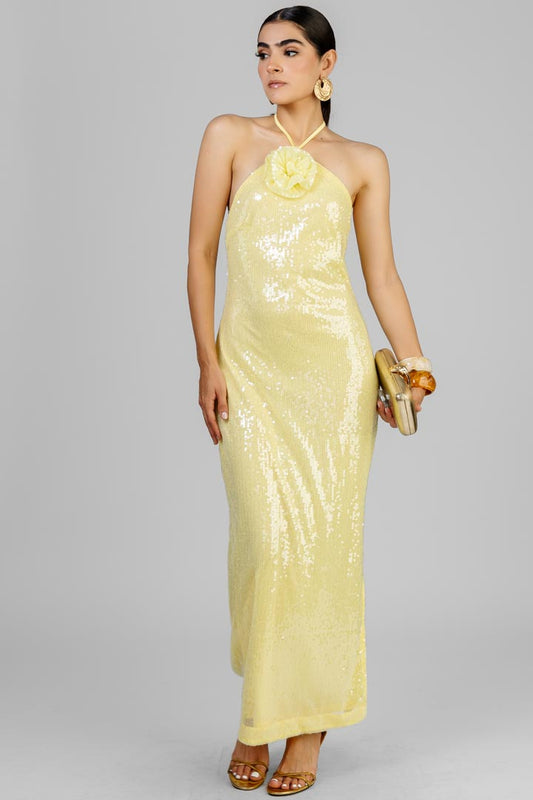 VESTIDO LENTEJUELA FLOR