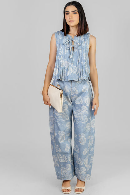 CONJUNTO DENIM ESTAMPADO FLORAL