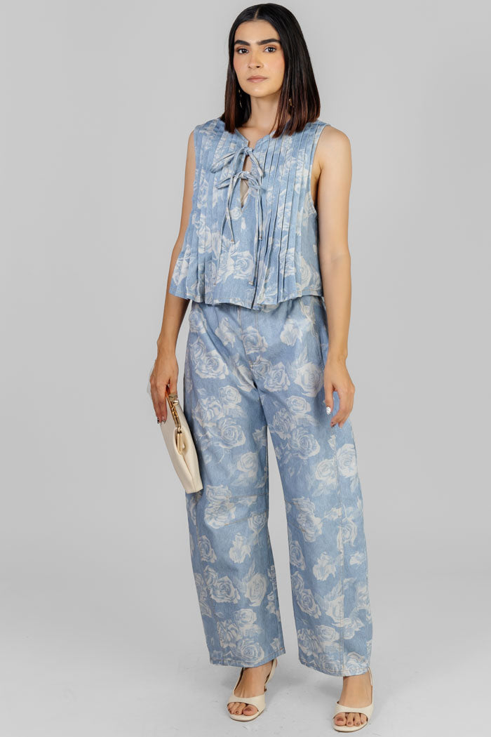 CONJUNTO DENIM ESTAMPADO FLORAL