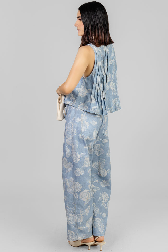CONJUNTO DENIM ESTAMPADO FLORAL