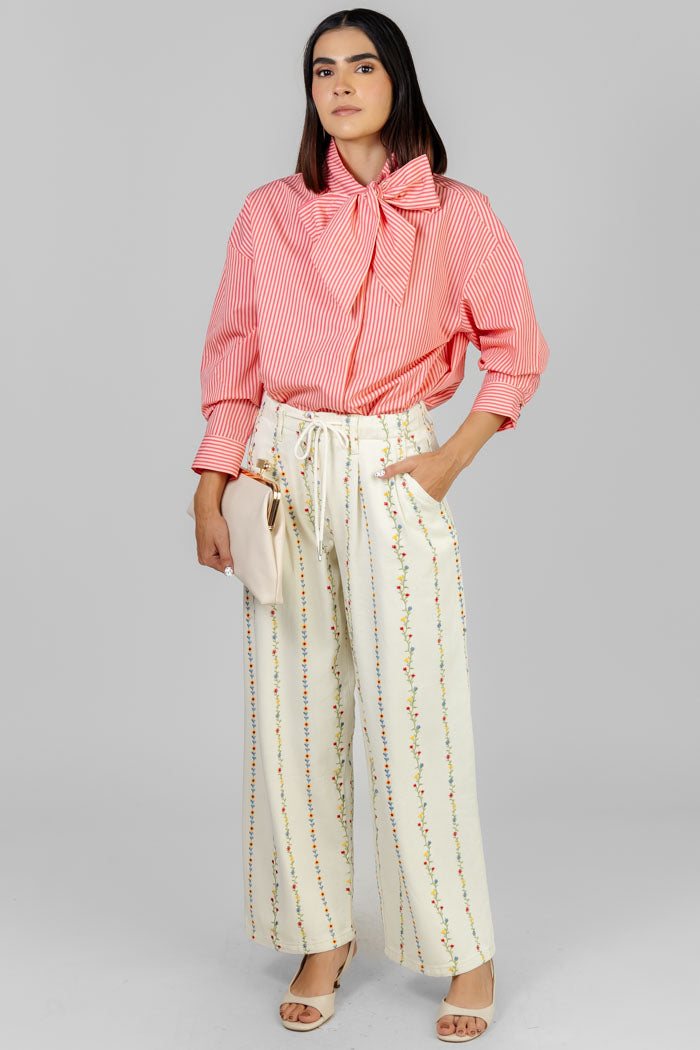 BLUSA RAYADA CON LAZO