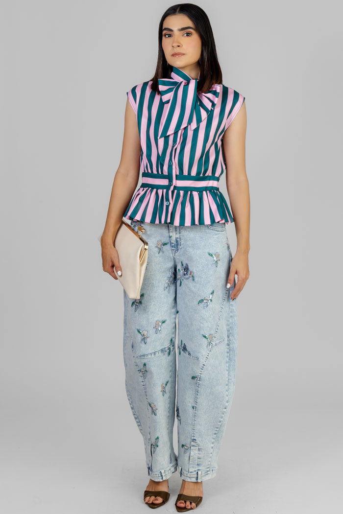 BLUSA PEPLUM RAYAS