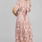 VESTIDO MIDI ROSA GUIPUR