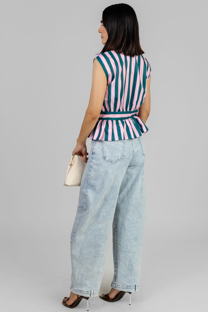 BLUSA PEPLUM RAYAS