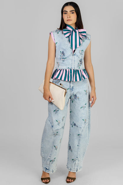 CONJUNTO DENIM CON VOLANTES