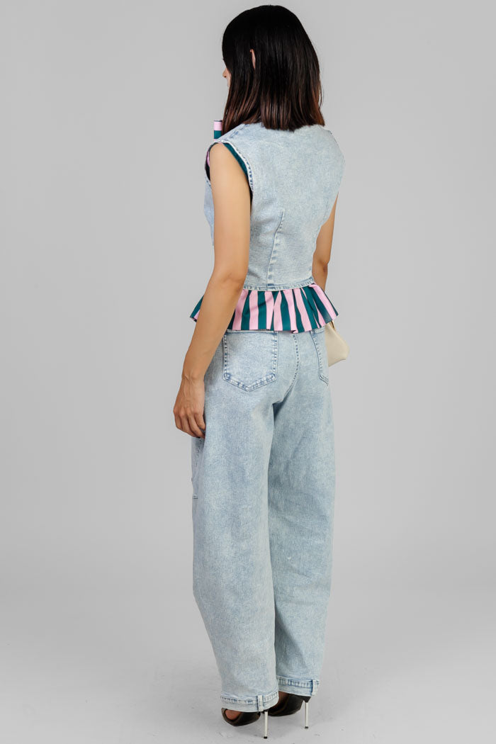 CONJUNTO DENIM CON VOLANTES