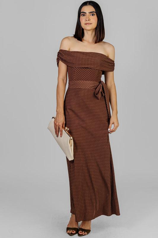 VESTIDO MIDI ESTAMPADO LUNARES