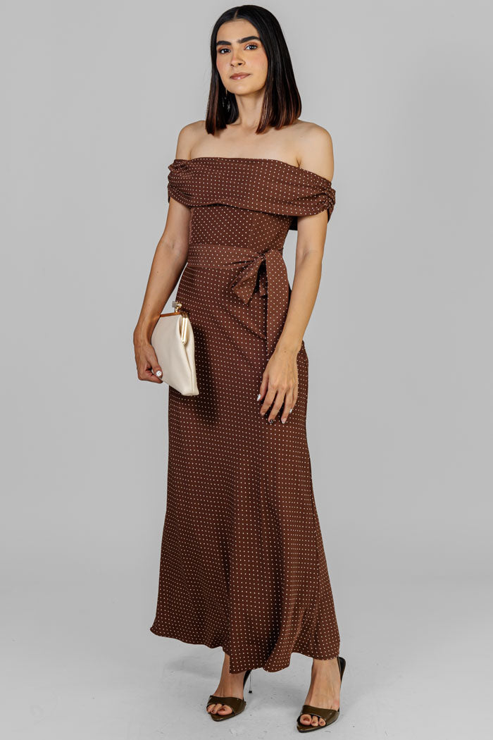 VESTIDO MIDI ESTAMPADO LUNARES