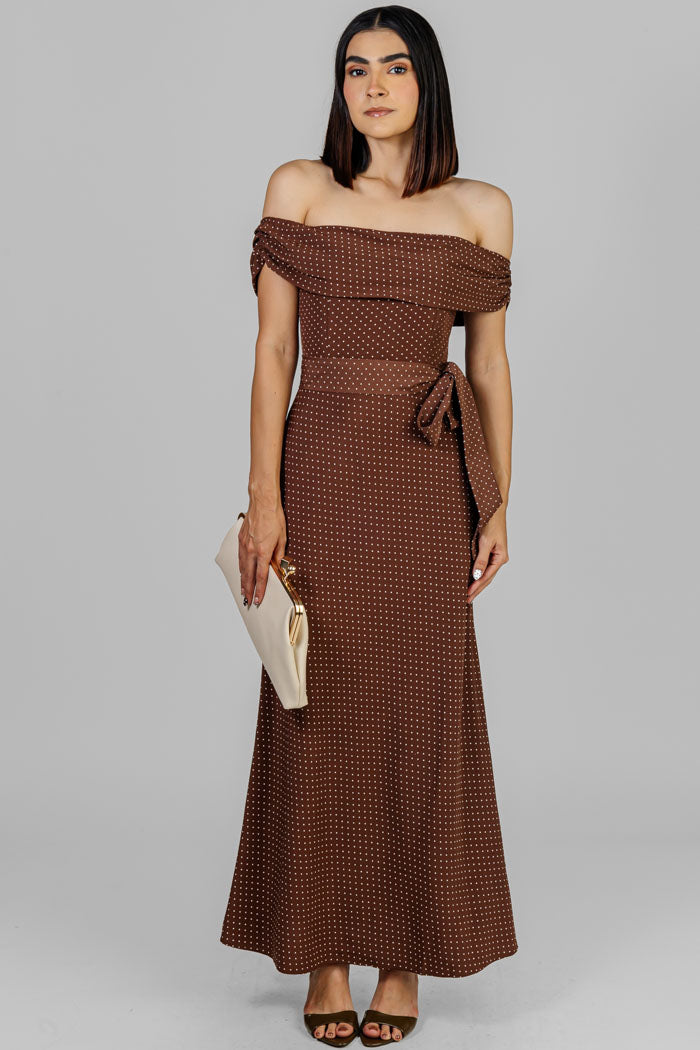 VESTIDO MIDI ESTAMPADO LUNARES